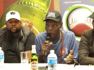 Musician Oliver Mtukudzi at a PressConference in Kigali